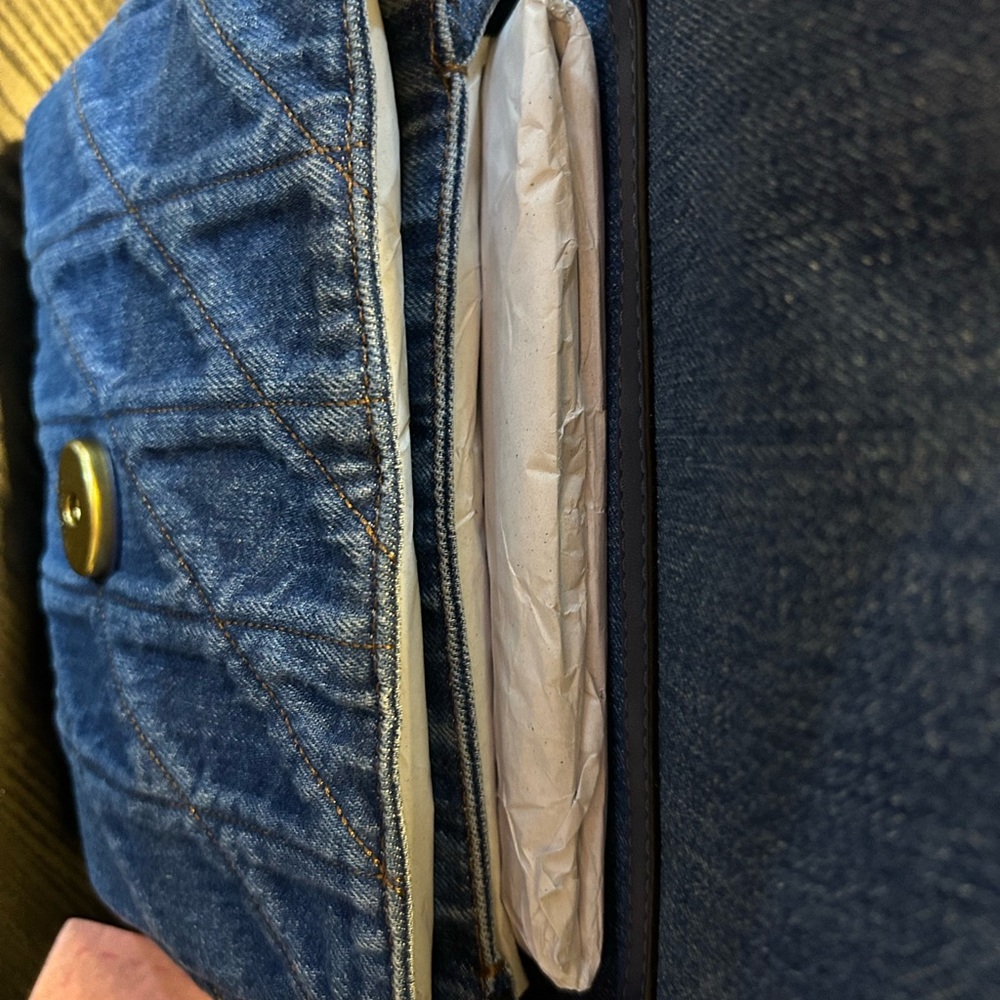COACH Blue Denim Quilted Bag with Gold Accents - Picture 2 of 5